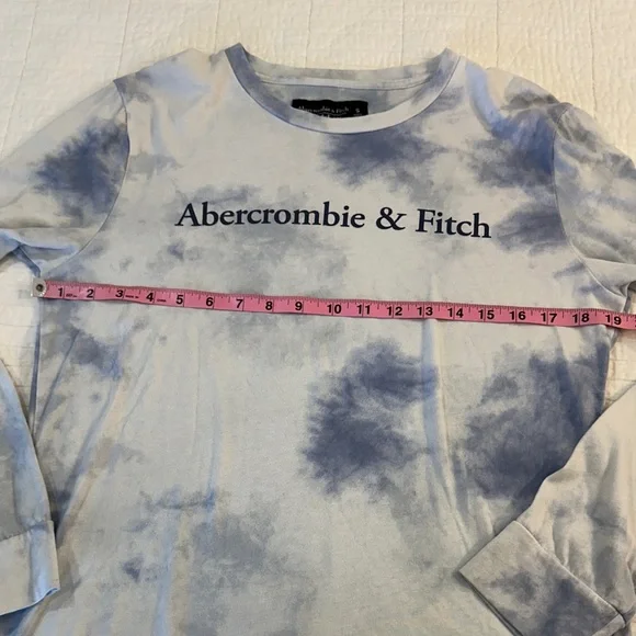 Abercrombie & Fitch Blue Small Soft Tee Long sleeve Tie-Dye - Picture 4 of 6